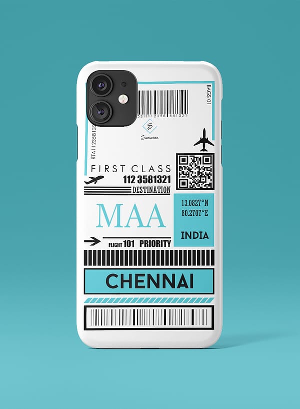 Chennai City Boarding Pass Phone Case Swevenne 