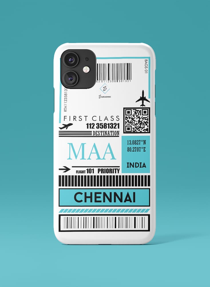 Chennai City Boarding Pass Phone Case Swevenne