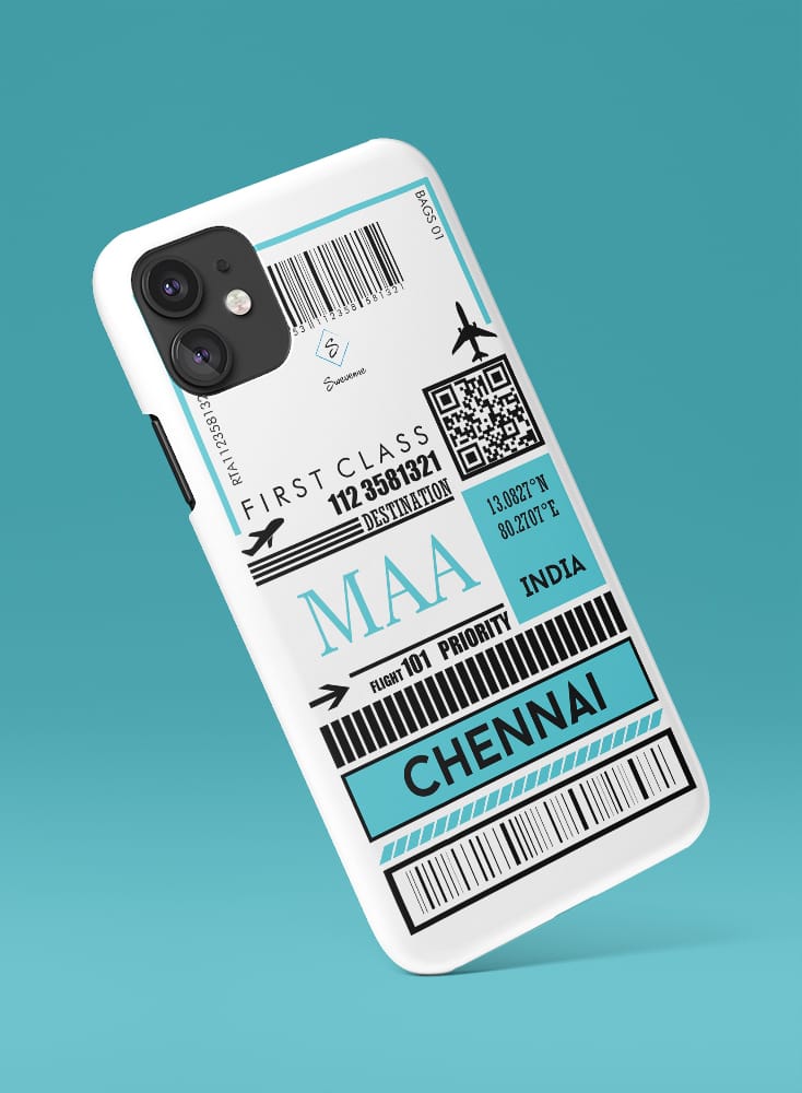 Chennai City Boarding Pass Phone Case Swevenne